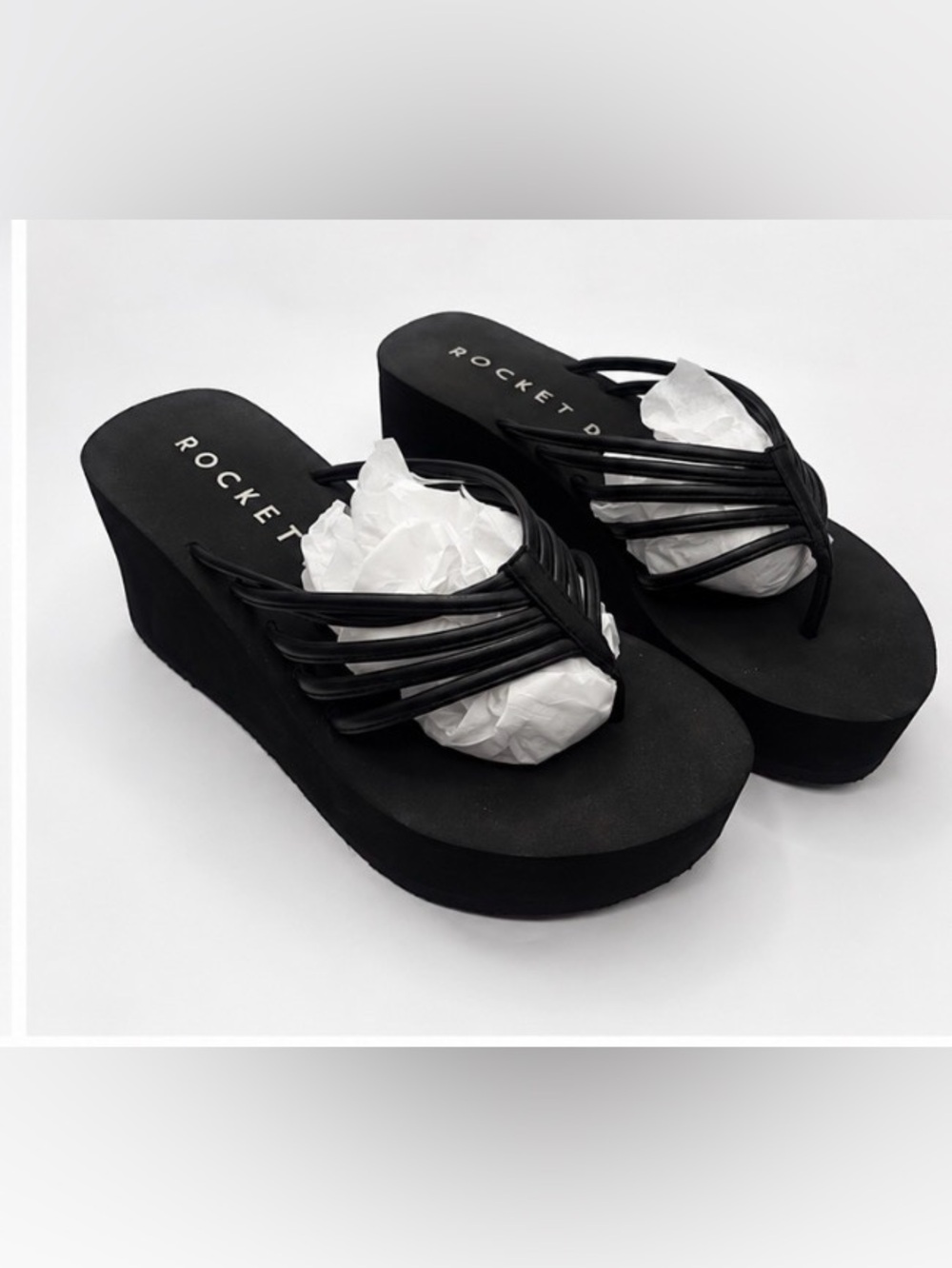 Rocket Dog Platform Wedge Sandals – Black – Size 10